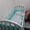 Tour de lit simple avec tresse turquois